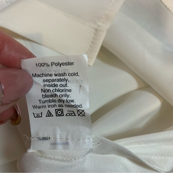 J Crew Cream Sheer Top with Navy Trim - Picture 6 of 6